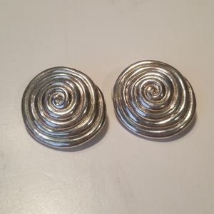 Large Premier Clip on Swirl Earrings